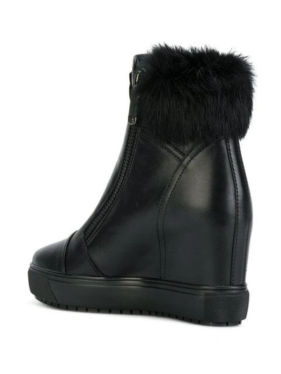 Shop Baldinini Wedge Fur Boots - Black