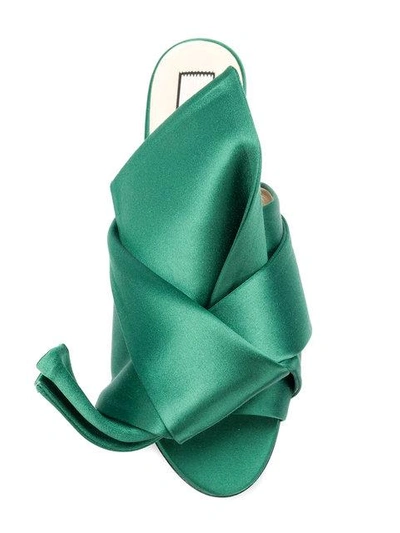 Shop N°21 Nº21 Abstract Bow Sandals - Green