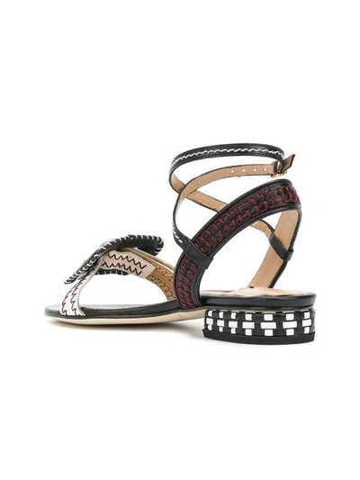 Shop Rue St Miguel Sandals In Miguel - Black White Leather