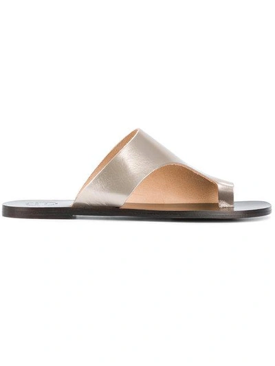 Shop Atp Atelier Rosa Metallic Flat Sandals