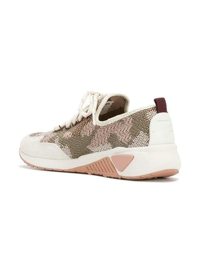 Shop Diesel Laced Running Sneakers - Neutrals