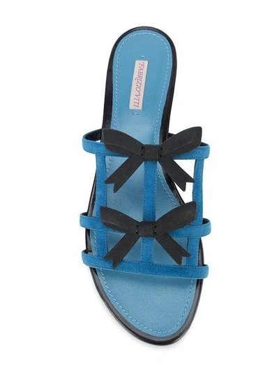 Shop Fabrizio Viti City Bow Embellished Slides In Blue