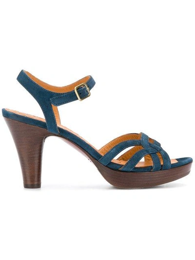 Shop Chie Mihara Suede Ankle Strap Sandals In Blue