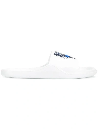 Shop Kenzo Tiger Slides In White