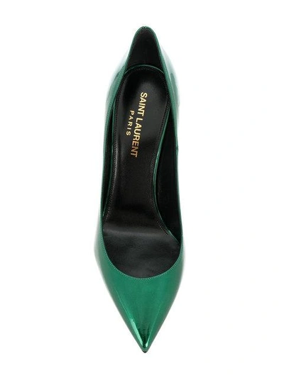 Shop Saint Laurent Anja 105 Pumps In Green