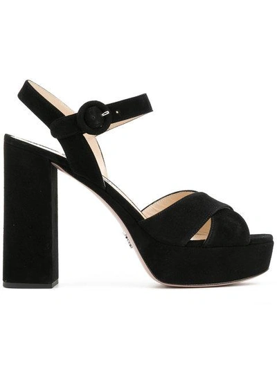 Shop Prada Platform Sandals - Black