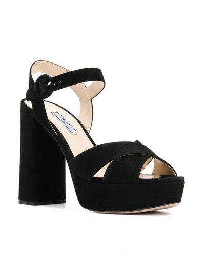 Shop Prada Platform Sandals - Black