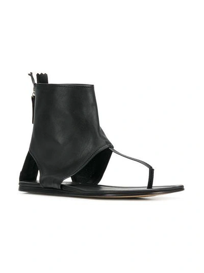 Shop Agl Attilio Giusti Leombruni Zip Back Thong Sandals In Black