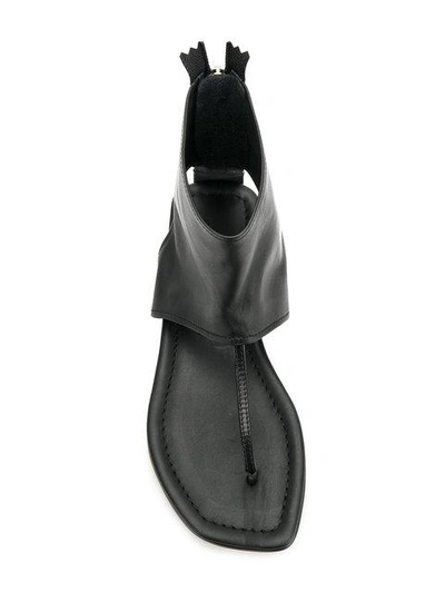 Shop Agl Attilio Giusti Leombruni Zip Back Thong Sandals In Black