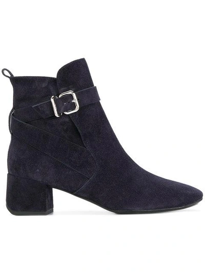 Shop Tod's Buckle Strap Ankle Boots - Blue