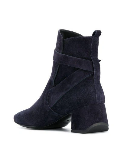 Shop Tod's Buckle Strap Ankle Boots - Blue
