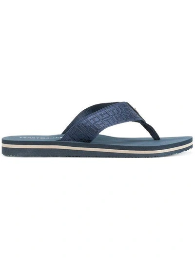 Shop Tommy Hilfiger Webbing Flip Flop In Blue