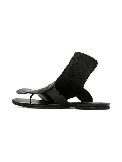 Shop Gloria Coelho Leather Flat Sandals - Black