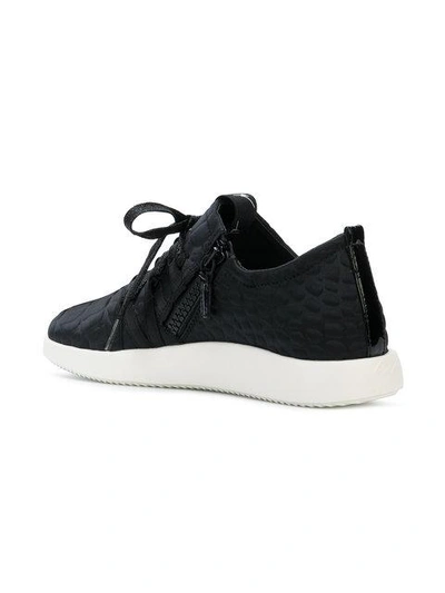 Shop Giuseppe Zanotti Textured Sneakers In Black