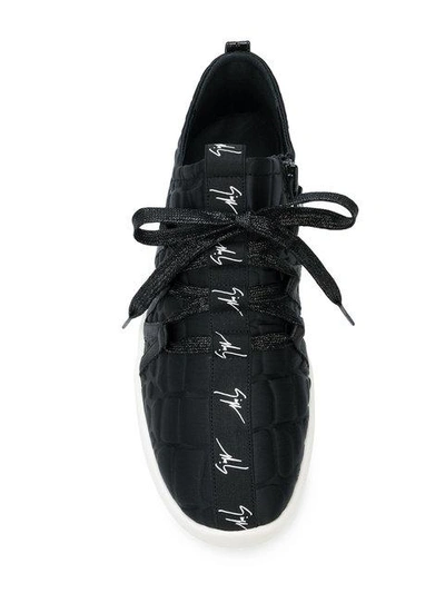 Shop Giuseppe Zanotti Textured Sneakers In Black