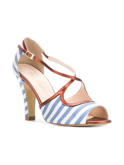 Shop Lenora Striped Sandals - Blue