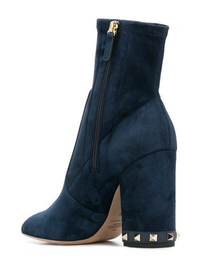 Shop Valentino Garavani Rockstud Ankle Boots - Blue