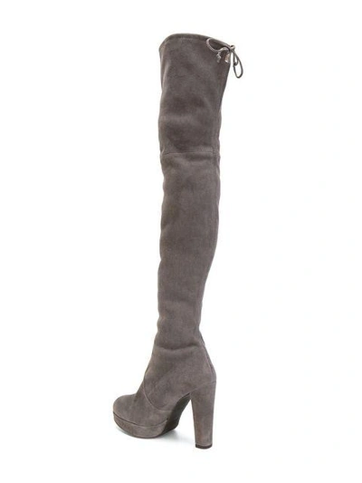Shop Stuart Weitzman 'highland' Heeled Boots In Grey