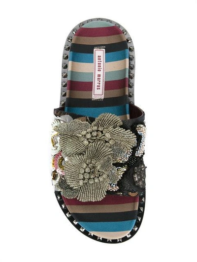 Shop Antonio Marras Floral Embellished Sandals In Multicolour