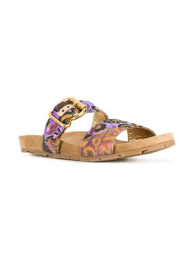 Shop Prada Floral Jacquard Sandals - Multicolour