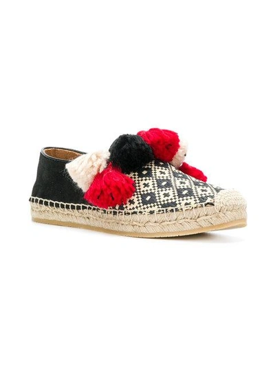 Shop Etro Woven Tassel Espadrilles - Black