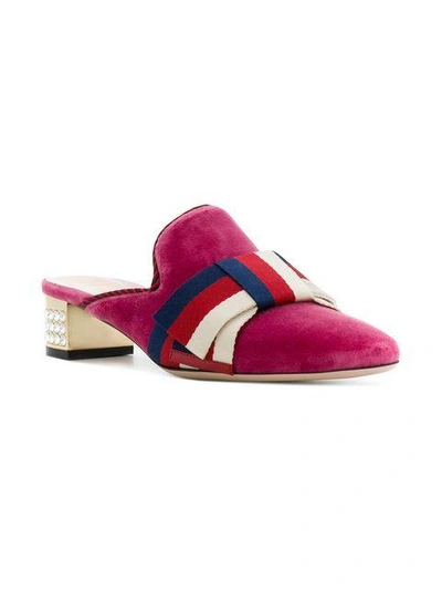 Shop Gucci Mules Mit Gg Web - Rosa In Pink & Purple