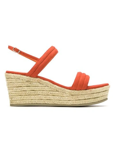 Sarah Chofakian Leather Platform Sandals In Yellow