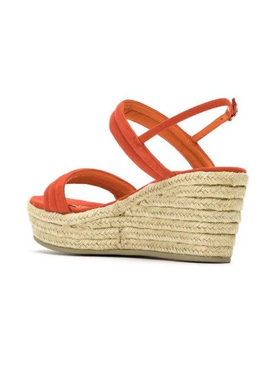 Sarah Chofakian Leather Platform Sandals In Yellow