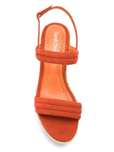 Sarah Chofakian Leather Platform Sandals In Yellow