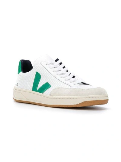 Shop Veja Low Top Sneakers In White Emeraude