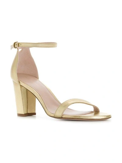 Shop Stuart Weitzman Nearly Nude Heel Sandals In Sm000 Gilt