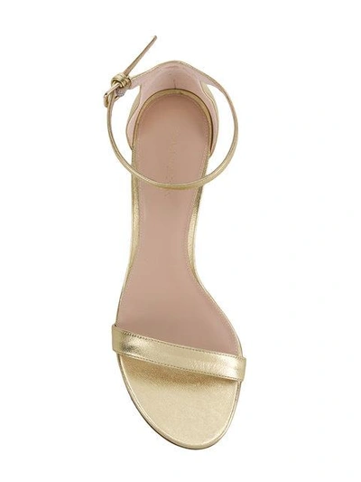 Shop Stuart Weitzman Nearly Nude Heel Sandals In Sm000 Gilt