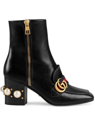 Shop Gucci Mid-heel Ankle Boots In Black