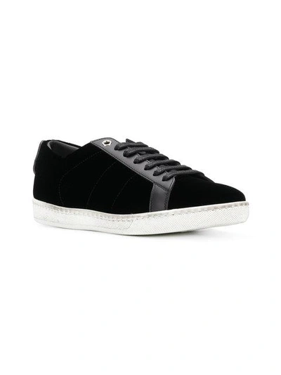 Shop Saint Laurent Signature Court Classic Sl/01 Lips Sneakers - Black