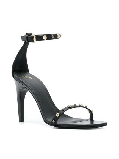 Shop Versace Stud Detail Sandals In Black
