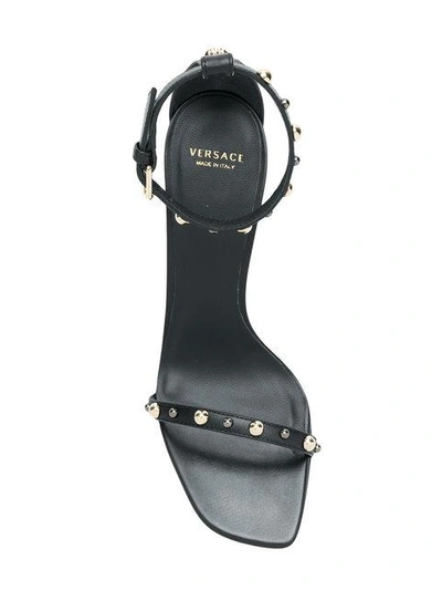 Shop Versace Stud Detail Sandals In Black