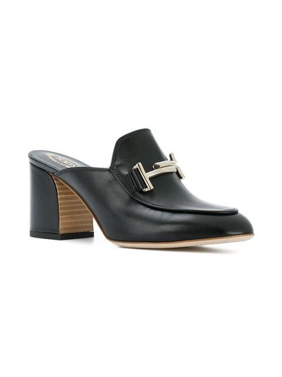 Tod's Chunky Heeled Mules In Black
