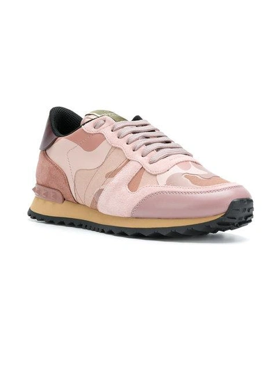 Valentino Garavani Pink Camo Rockrunner Sneakers | ModeSens