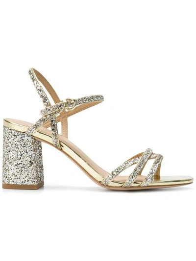 Shop Ash Glitter Ankle Sandals In Metallic