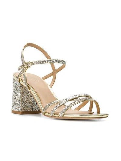 Shop Ash Glitter Ankle Sandals In Metallic