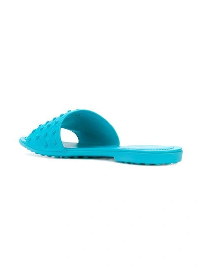 Shop Tod's Studded Slides - Blue