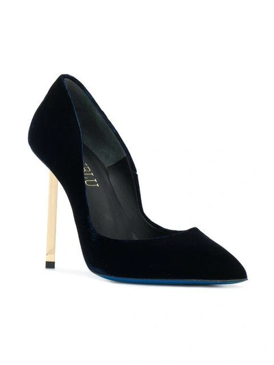 Shop Loriblu Velvet Stiletto Pumps In Black