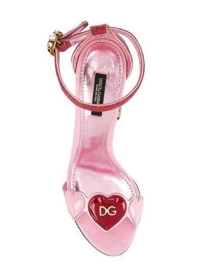 Shop Dolce & Gabbana Heart Sandals In 8l427 Pink