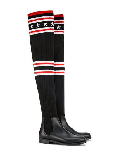 Shop Givenchy Sock Style Rain Boots In Black