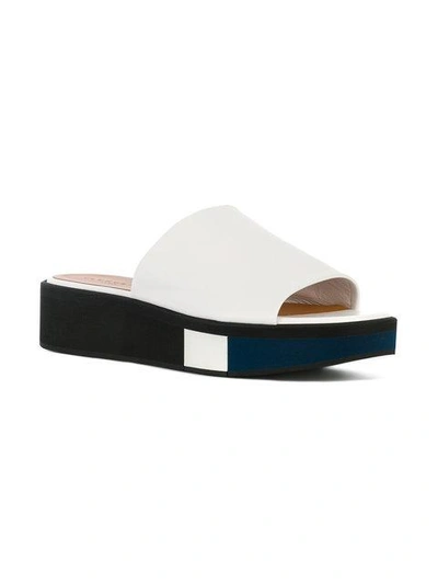 Shop Robert Clergerie Open Toe Wedge Sandals In White