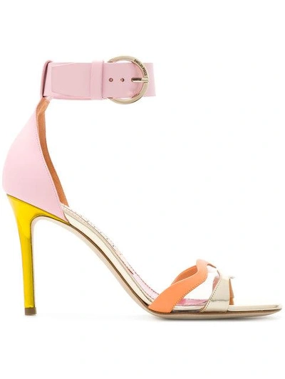 Shop Emilio Pucci Strappy Colour-block Sandals In Multicolour