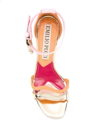 Shop Emilio Pucci Strappy Colour-block Sandals In Multicolour