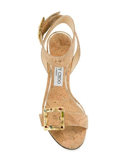 Shop Jimmy Choo Dacha 85 Sandals In Neutrals