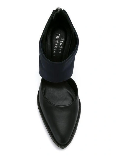 Studio Chofakian Cut Out Shoes - Black In Black