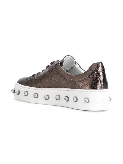 Shop Schutz Studded Sole Sneakers In Metallic